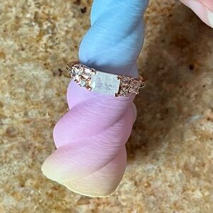 Bomb Party White Ice Crystal on Rose Gold Ring